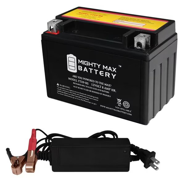 YTX9-BS Replacement Battery Compatible with Apex CTX9-BS With 12V 2Amp Charger, Mighty Max Battery, Mfr#: MAX3987322